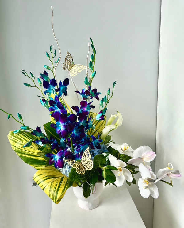 GLW126 - ASSORTED ORCHIDS, CALLAS, HYDRANGEAS AND LUSH GREENERY