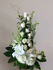 Beautiful combination of roses, lilies, dendrobiums, hydrangeas, stock flowers and greenery. Elegant floral arrangement.