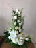 GLW122 - WHITE FLOWERS ARRANGEMENT - ROSES, LILIES, HYDRANGEAS, STOCK AND GREENERY