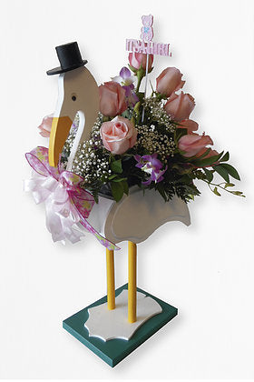 GLW034 - STORK BASE WITH ROSES